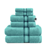 6 Piece Cotton Towel Set 550GSM - Teal